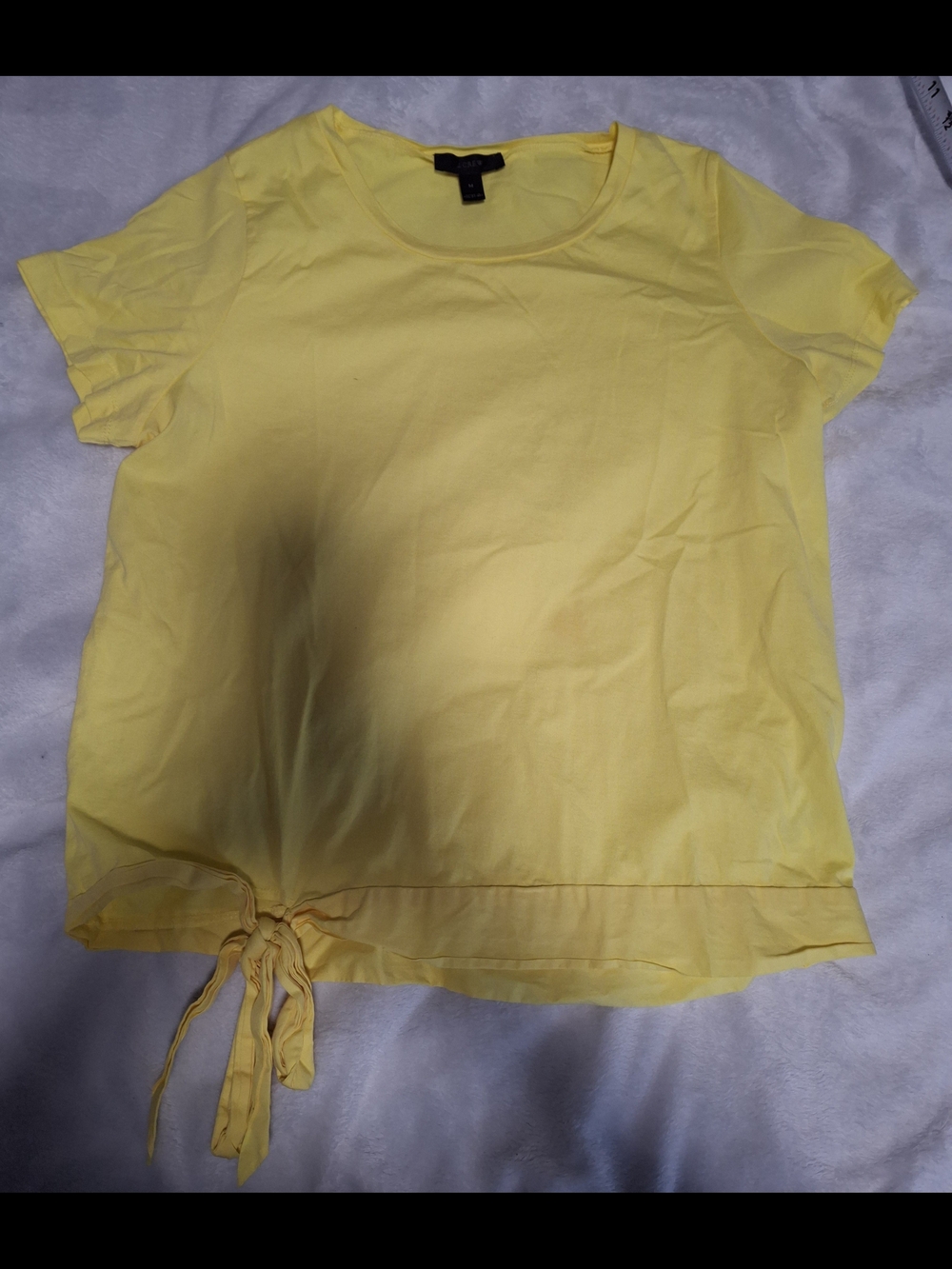 J. Crew Bright Yellow Short Sleeve Tie-Hem Tee